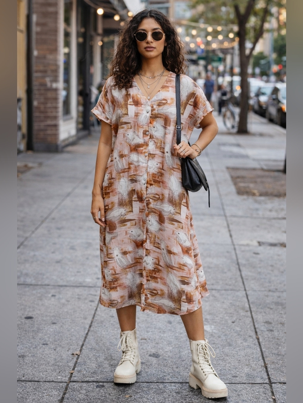 Fun Japanese Midi Shirt Dress